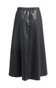 Jupe midi simili cuir à poches - YAYA - Hole Black (5)