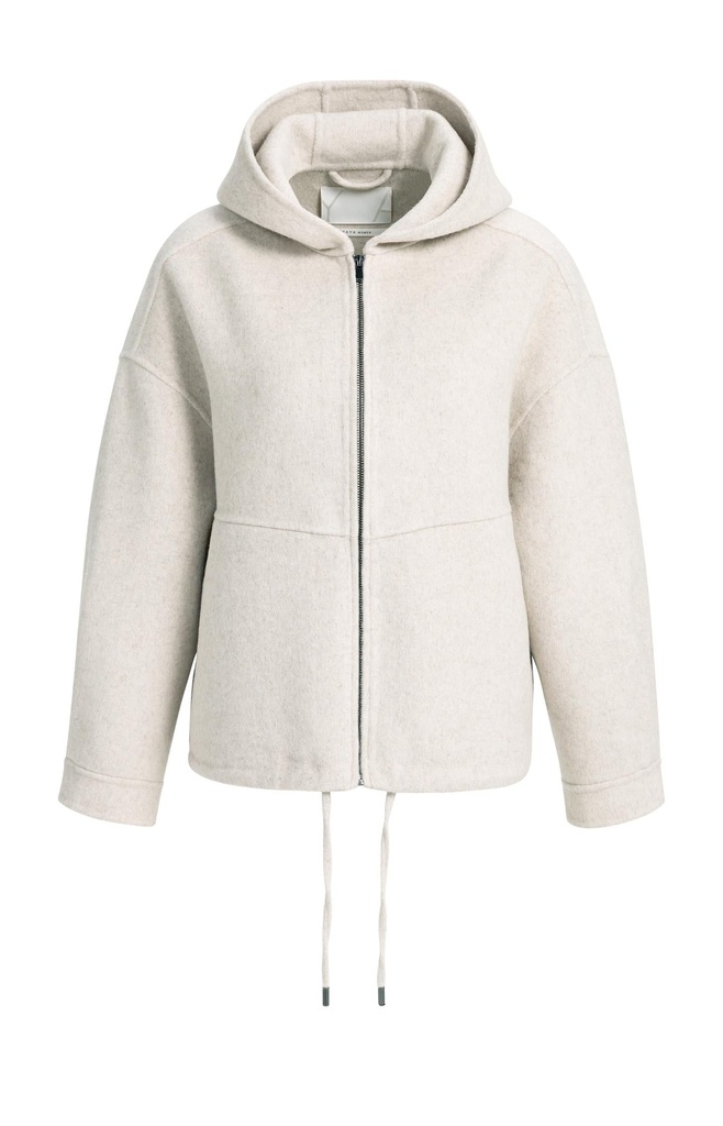Veste oversize en laine mélangée avec capuche - YAYA - Pure Cashmere Grey Melange