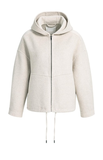 Veste oversize en laine mélangée avec capuche - YAYA - Pure Cashmere Grey Melange