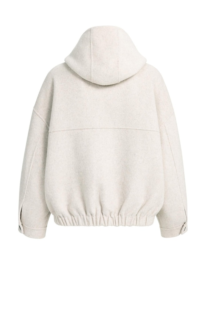 Veste oversize en laine mélangée avec capuche - YAYA - Pure Cashmere Grey Melange (10)