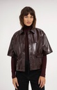 Veste courte en simili cuir brillant - YAYA - Bitter Chocolate Red (3)