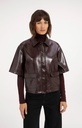Veste courte en simili cuir brillant - YAYA - Bitter Chocolate Red (4)