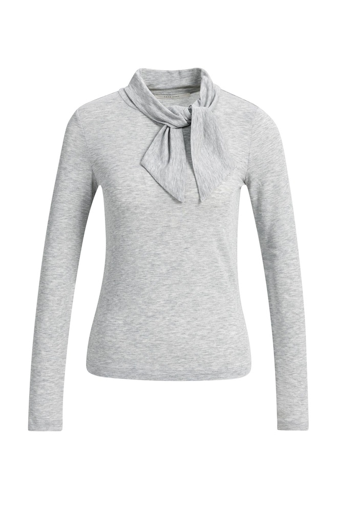 Haut manches longues à col foulard - YAYA - Illusions Gray Melange