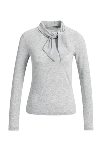 Haut manches longues à col foulard - YAYA - Illusions Gray Melange