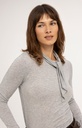 Haut manches longues à col foulard - YAYA - Illusions Gray Melange (4)