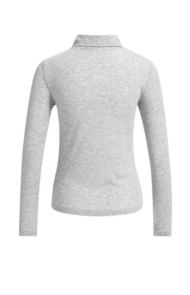 Haut manches longues à col foulard - YAYA - Illusions Gray Melange (5)