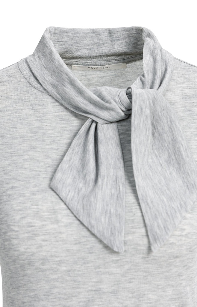 Haut manches longues à col foulard - YAYA - Illusions Gray Melange (6)
