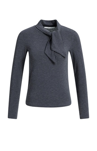 Haut manches longues à col foulard - YAYA - Pavement Grey Melange