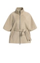 Veste poncho à col côtelé et ceinture assortie - YAYA - Pure Cashmere Grey Melange (2)