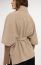 Veste poncho à col côtelé et ceinture assortie - YAYA - Pure Cashmere Grey Melange (6)