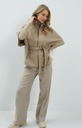 Veste poncho à col côtelé et ceinture assortie - YAYA - Pure Cashmere Grey Melange (8)