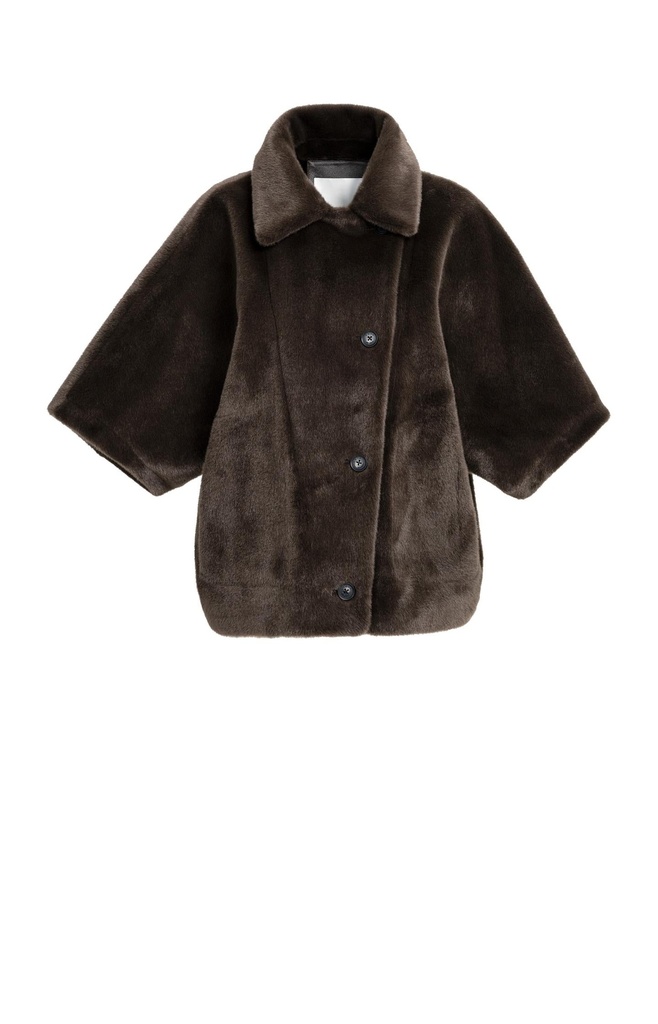 Veste oversize réversible en fausse fourrure - YAYA - Delicioso Brown