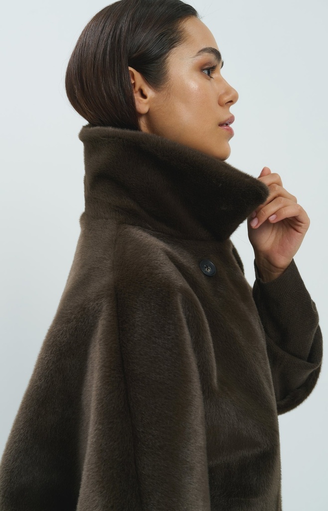 Veste oversize réversible en fausse fourrure - YAYA - Delicioso Brown (3)