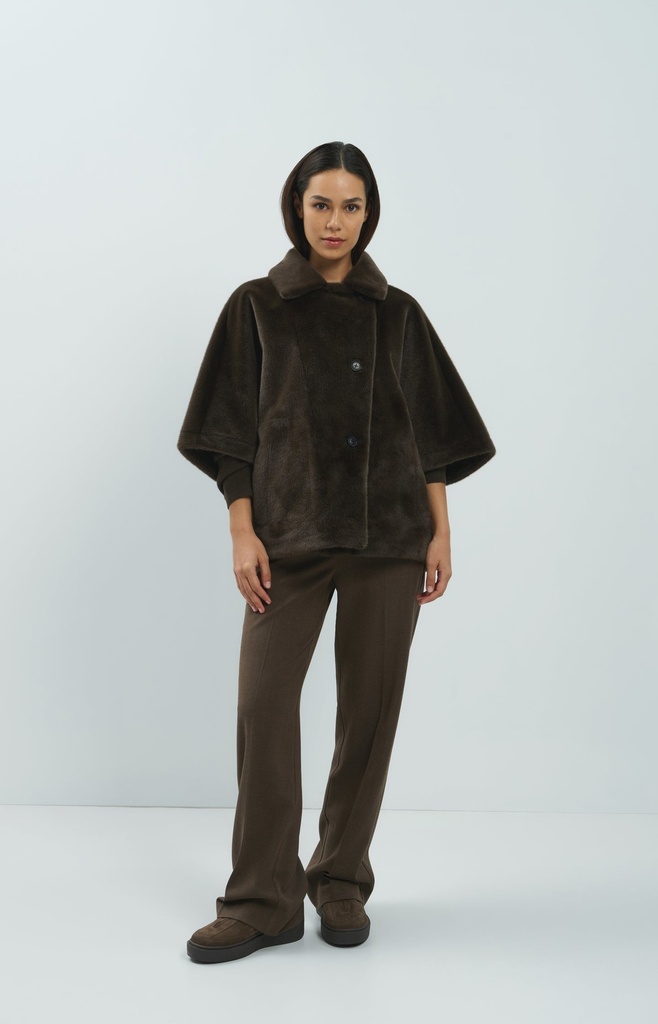 Veste oversize réversible en fausse fourrure - YAYA - Delicioso Brown (11)