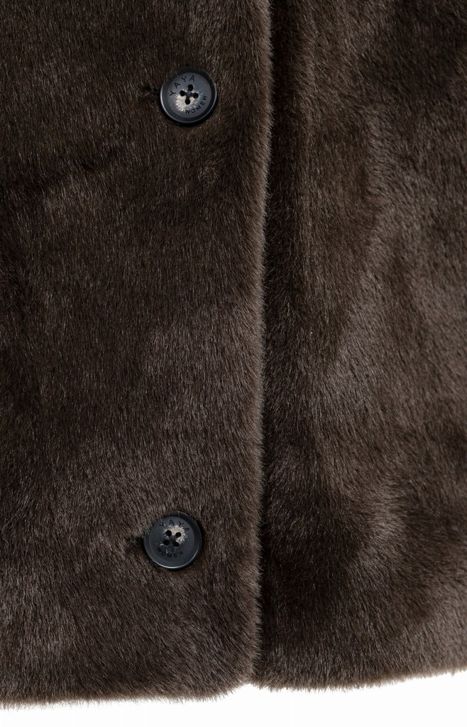 Veste oversize réversible en fausse fourrure - YAYA - Delicioso Brown (15)