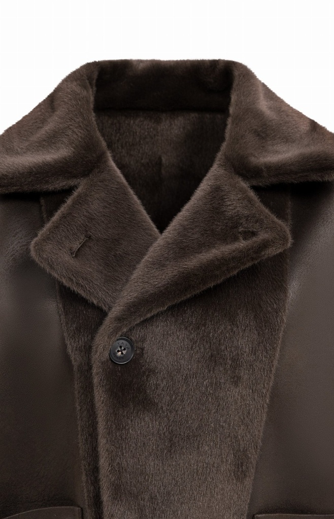 Veste oversize réversible en fausse fourrure - YAYA - Delicioso Brown (18)