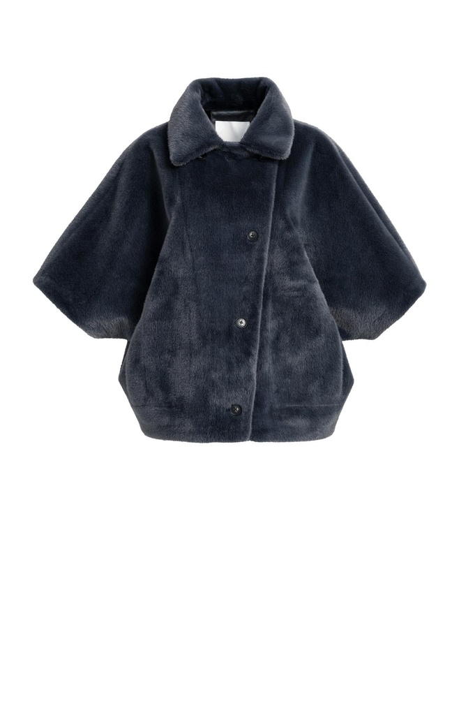 Veste oversize réversible en fausse fourrure - YAYA - Dark Anthracite (2)