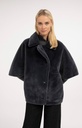 Veste oversize réversible en fausse fourrure - YAYA - Dark Anthracite (3)