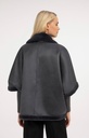 Veste oversize réversible en fausse fourrure - YAYA - Dark Anthracite (8)