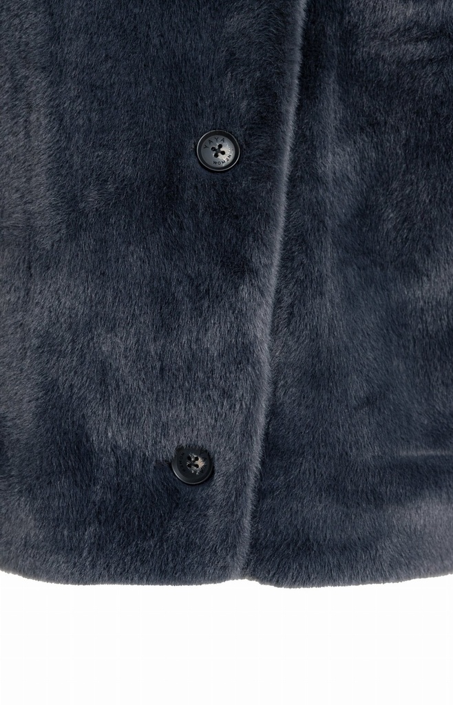 Veste oversize réversible en fausse fourrure - YAYA - Dark Anthracite (14)