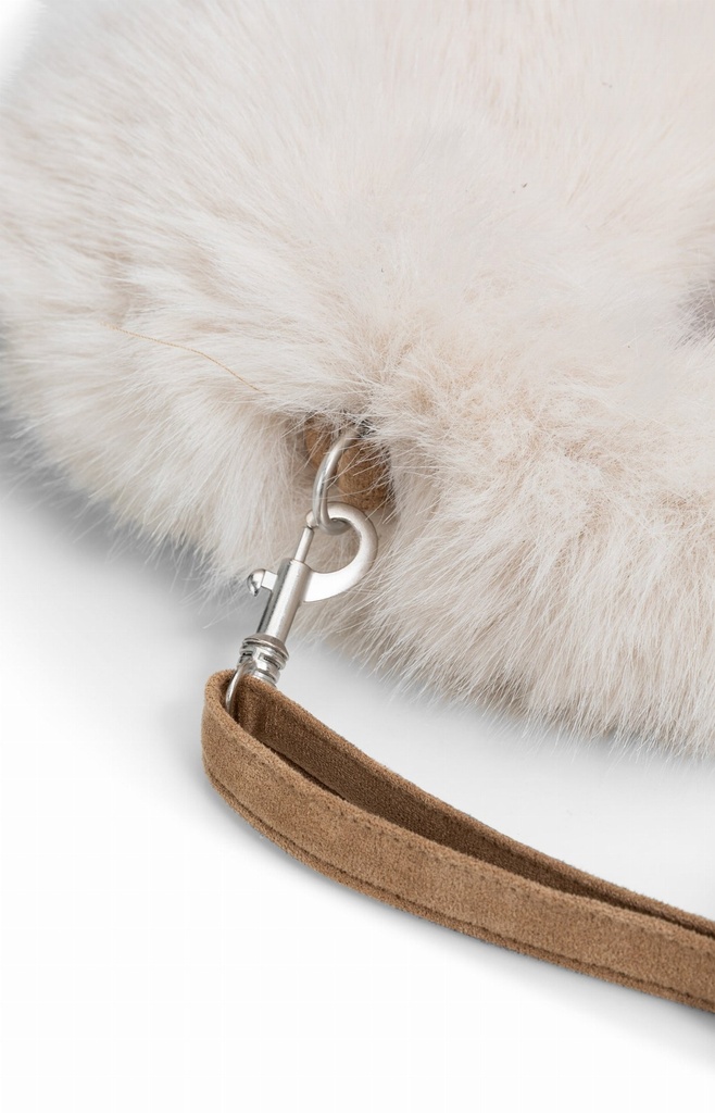 Petit sac rond en fausse fourrure - YAYA - Pure Cashmere Grey (4)