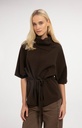 Pull à col montant et ceinture à nouer - YAYA - Delicioso Brown (vue 5)