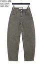 Jeans ballon découpe genou - Kaki (2)