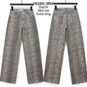 Jeans dad fit extra long imprimé léopard - Gris (2)