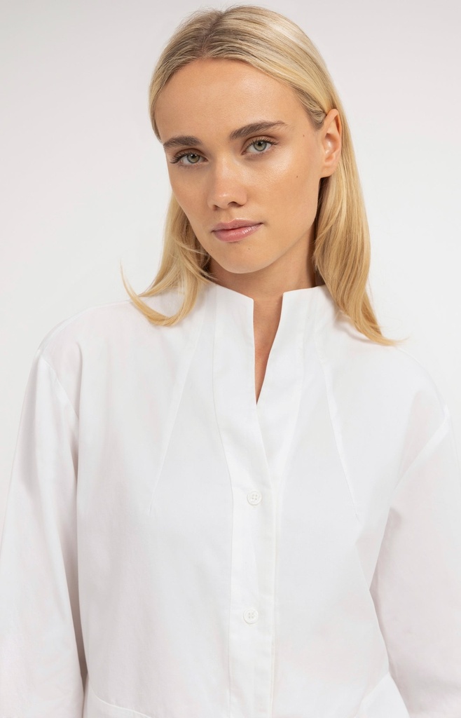 Chemise évasée à col montant - YAYA - Pure White (5)
