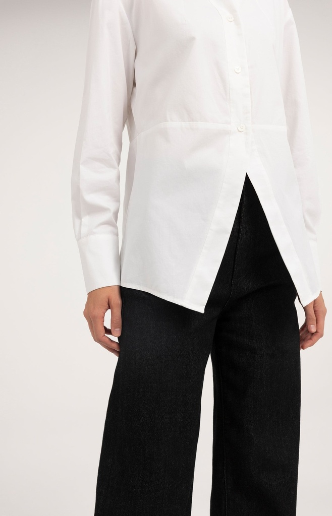 Chemise évasée à col montant - YAYA - Pure White (6)