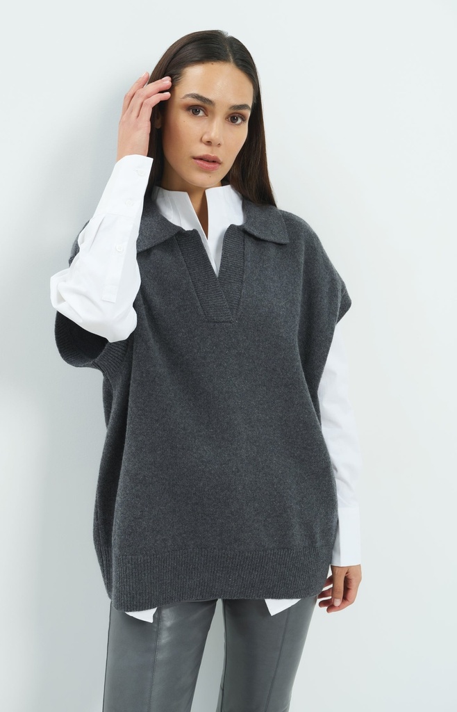 Chemise évasée à col montant - YAYA - Pure White (8)
