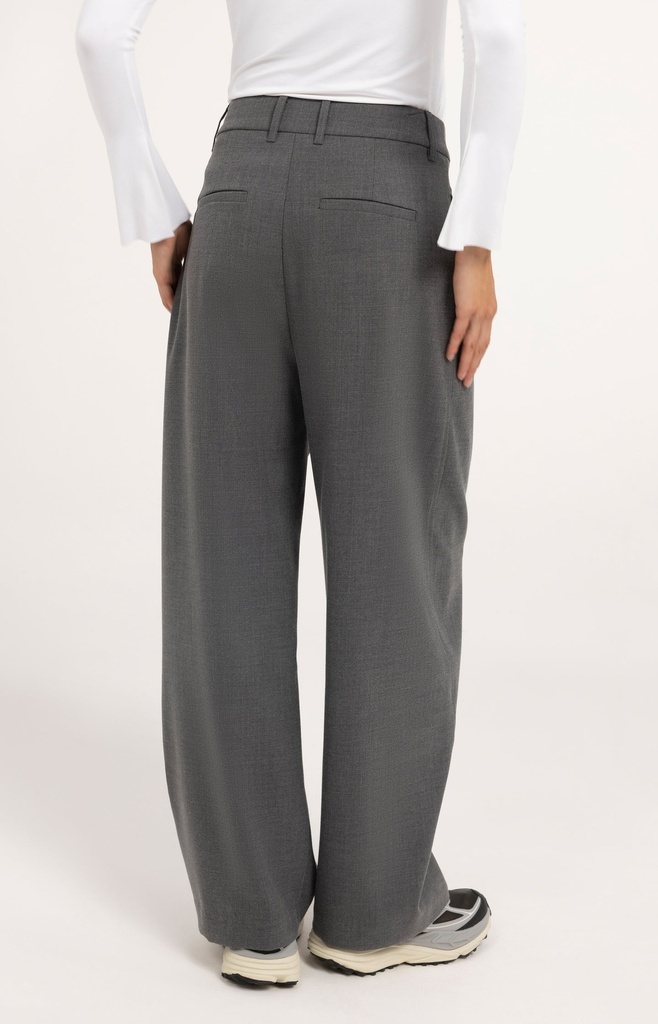 Pantalon coupe ballon à pinces - YAYA - Medium Grey Melange (3)