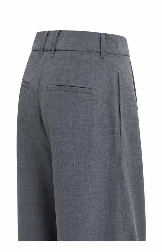 Pantalon coupe ballon à pinces - YAYA - Medium Grey Melange (7)