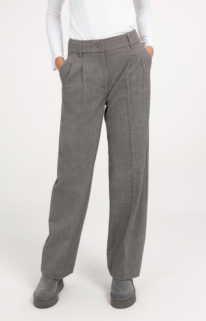 Pantalon souple, coupe large - YAYA - Medium Grey Melange (3)