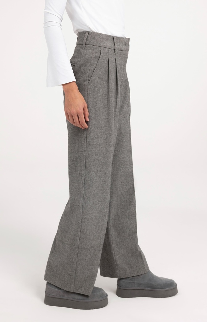 Pantalon souple, coupe large - YAYA - Medium Grey Melange (4)