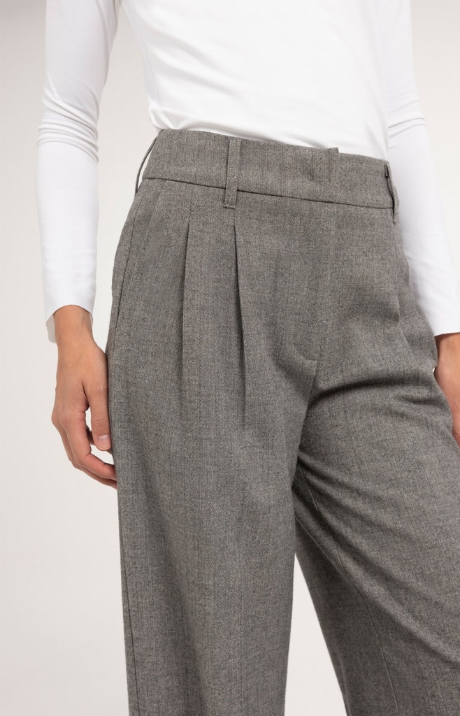 Pantalon souple, coupe large - YAYA - Medium Grey Melange (6)