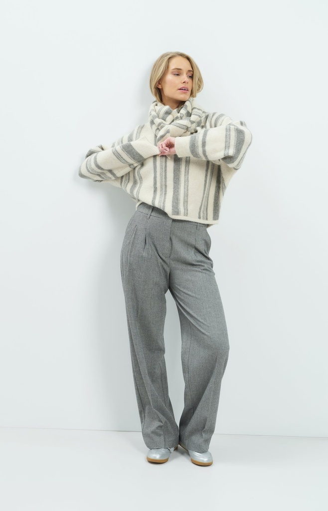 Pantalon souple, coupe large - YAYA - Medium Grey Melange (9)