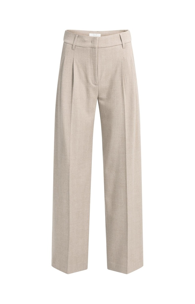 Pantalon souple, coupe large - YAYA - Beige Melange (10)