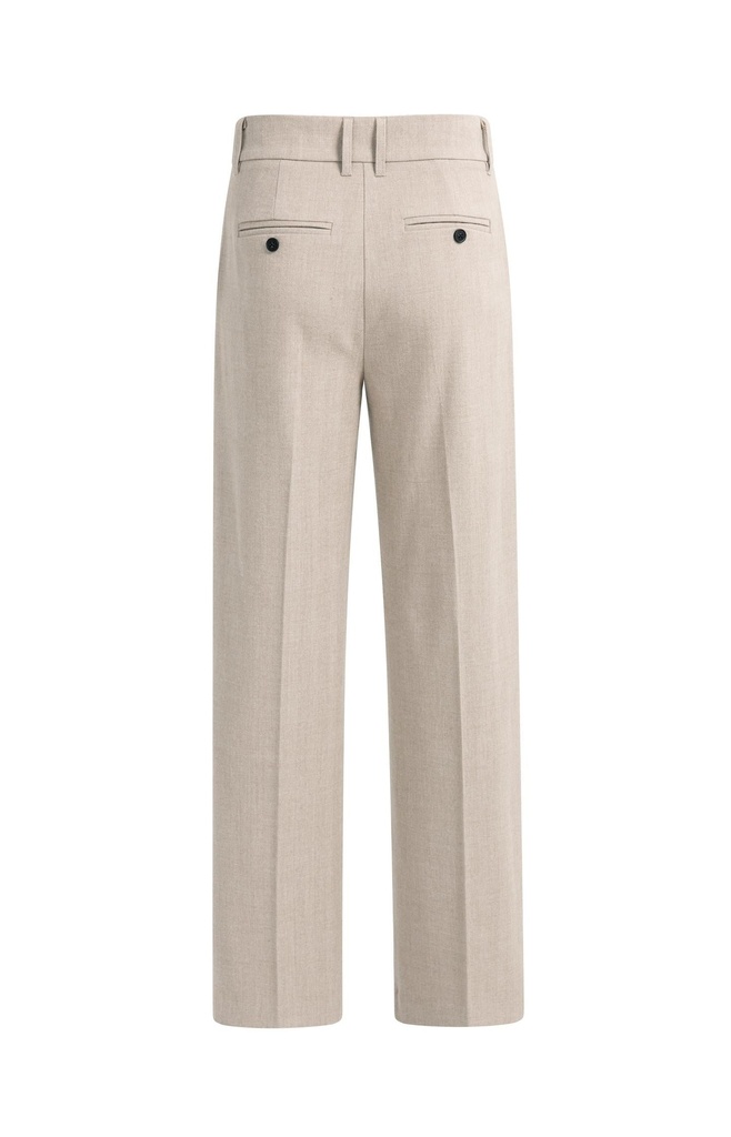 Pantalon souple, coupe large - YAYA - Beige Melange (11)