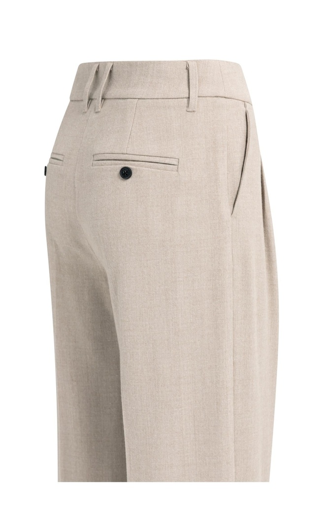 Pantalon souple, coupe large - YAYA - Beige Melange (12)