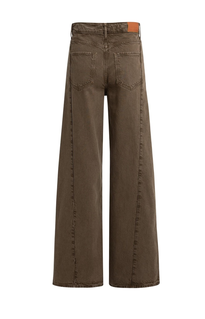 Jean taille haute à coupe large (L34) - YAYA - Cocoa Brown