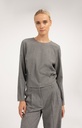 Haut manches longues à coupe blousante - YAYA - Medium Grey Melange (3)