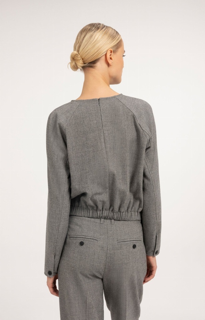 Haut manches longues à coupe blousante - YAYA - Medium Grey Melange (4)
