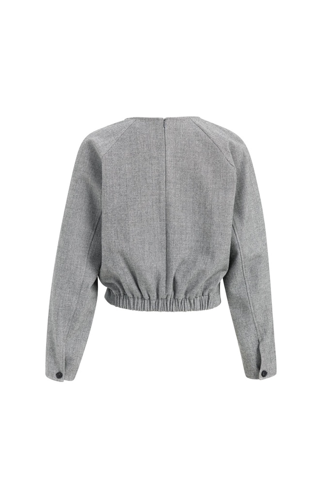 Haut manches longues à coupe blousante - YAYA - Medium Grey Melange (11)