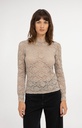 Haut en dentelle à manches longues et col montant - YAYA - Pure Cashmere Grey (3)