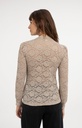 Haut en dentelle à manches longues et col montant - YAYA - Pure Cashmere Grey (4)