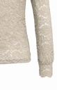 Haut en dentelle à manches longues et col montant - YAYA - Pure Cashmere Grey (7)