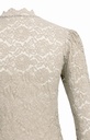 Haut en dentelle à manches longues et col montant - YAYA - Pure Cashmere Grey (8)