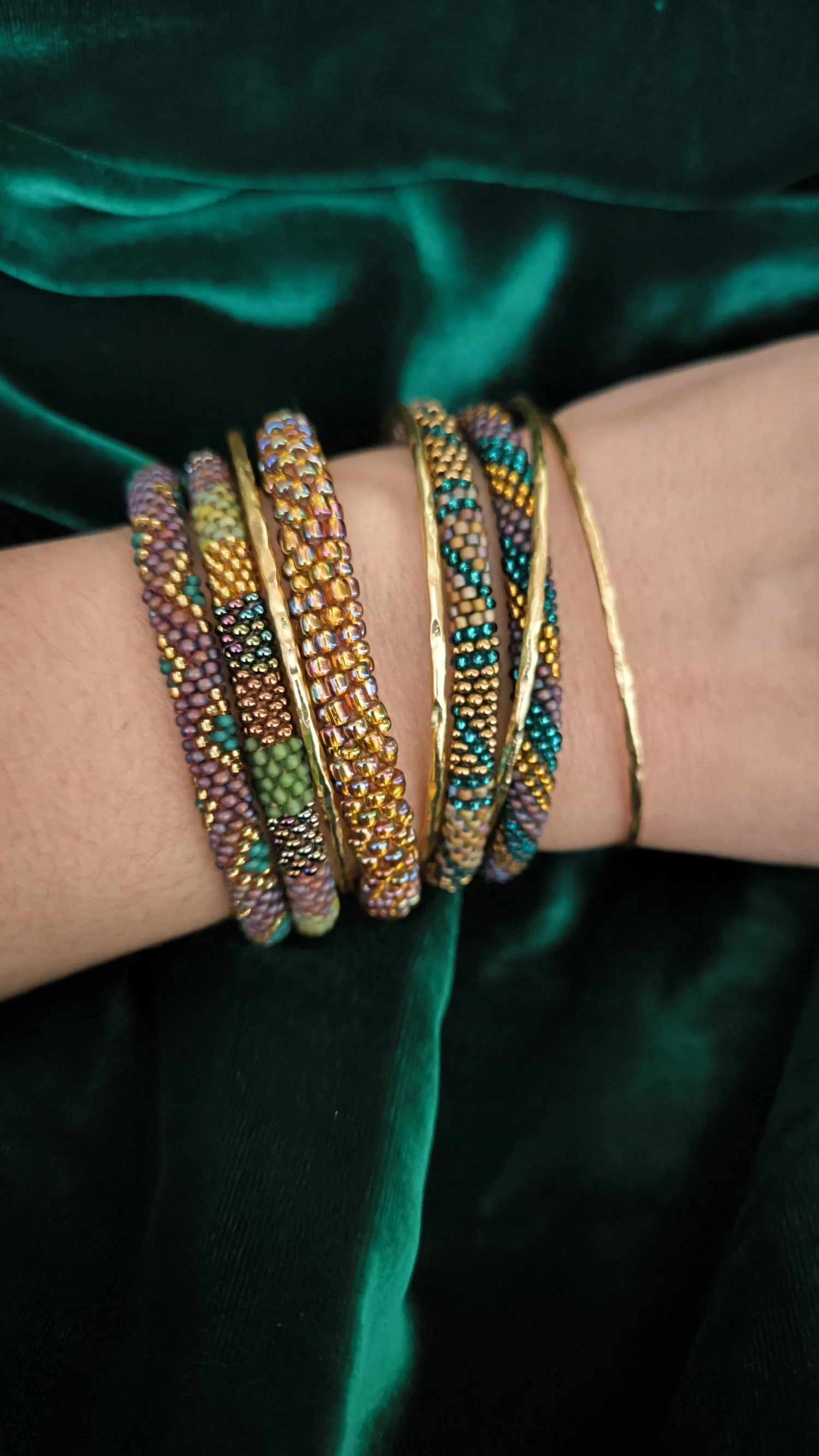 Bracelet jonc martelé - Kharmari - Soleil (2)