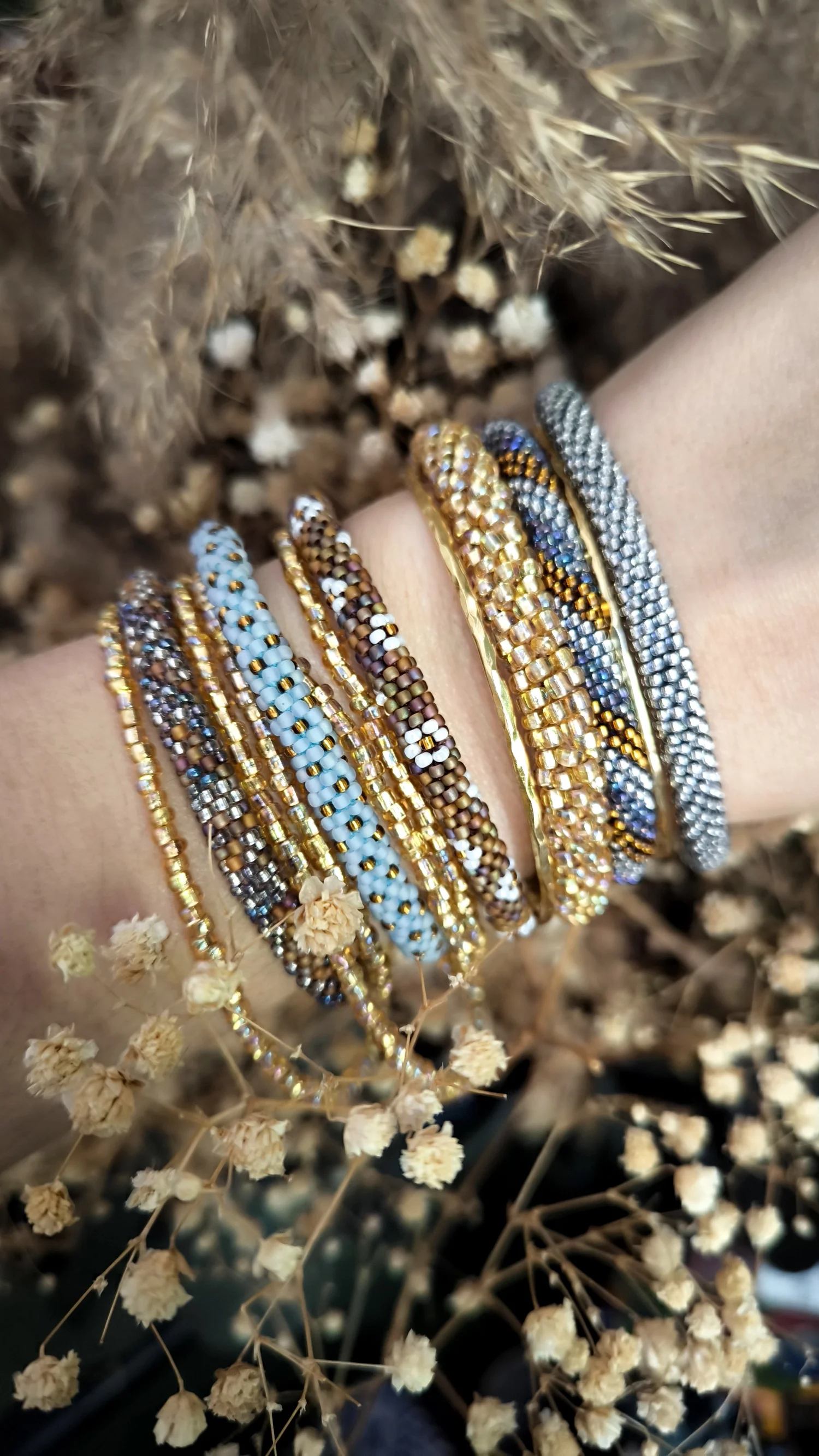 Bracelet jonc martelé - Kharmari - Soleil (3)